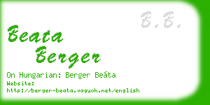 beata berger business card