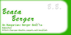 beata berger business card